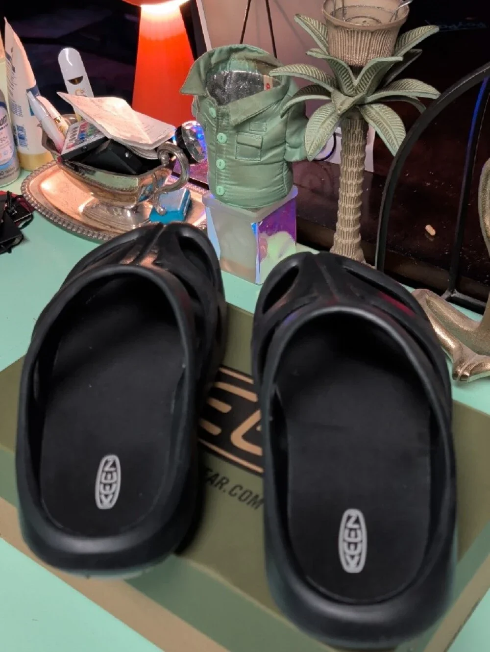 Keen Shanti Slip-On Clogs in Black/Dawn Blue